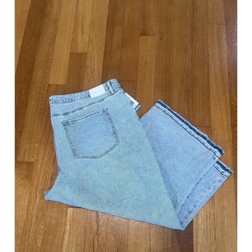 Edited by Remi Bader Jeans Womens 28W Light Wash Wide Leg Crop Raw Hem ERW1008C